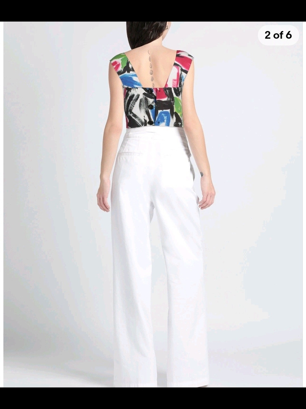 Marni Floral Brushstroke Bustier Crop Top in Pink, Blue & Green Size XS to S - Picture 10 of 13